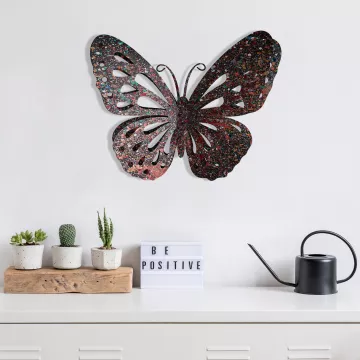 Метална ѕидна декорација Butterfly Multicolor