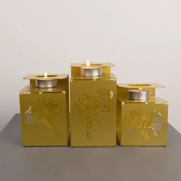 Декорација Ginkgo Tealight - APT549 - Gold