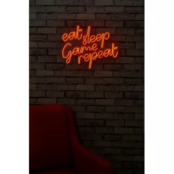 Ѕидна LED декорација eat sleep game repeat - red