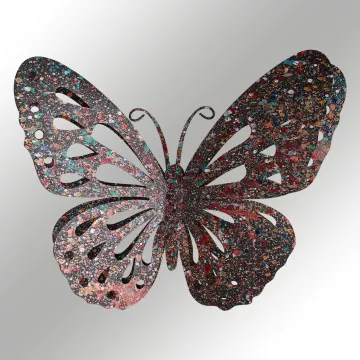 Метална ѕидна декорација Butterfly Multicolor