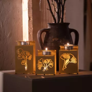 Декорација Ginkgo Tealight - APT549 - Gold