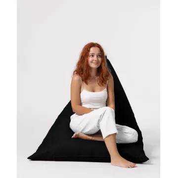 Bean Bag Pyramid Big Bed Pouf - Black