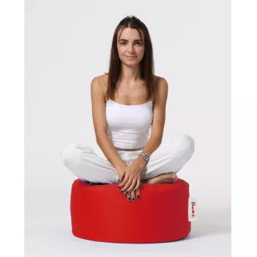 Bean Bag Round Pouf - Red