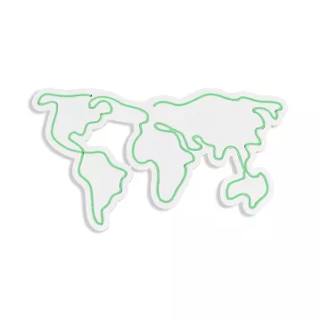 Ѕидна LED декорација World Map - Green