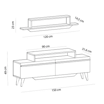 ТВ Комода Harmony Unit - Oak, Anthracite