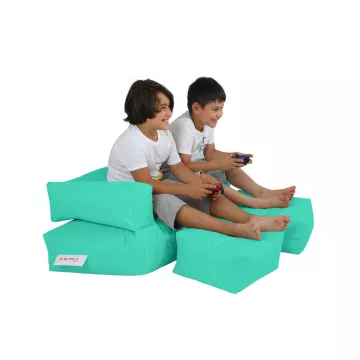 Bean Bag Kids Double Seat Pouf - Turquoise