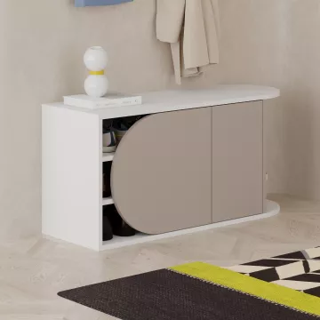 Закачалка Nova Shoe Bench - White, Light Mocha