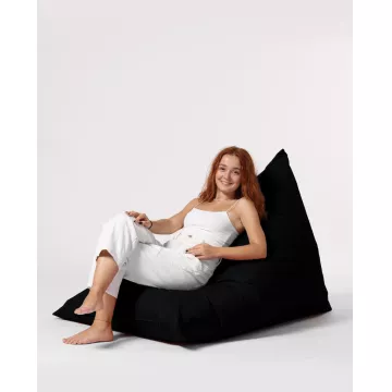 Bean Bag Pyramid Big Bed Pouf - Black