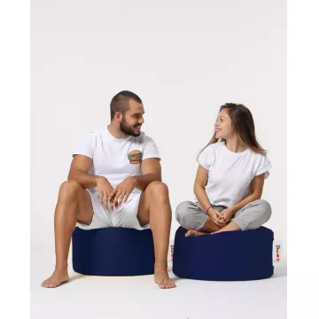 Bean Bag Round Pouf - Dark Blue