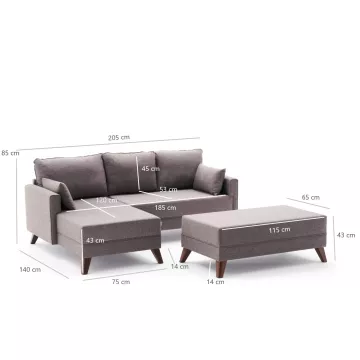 Софа Bella Mini Corner Sofa Left - Brown