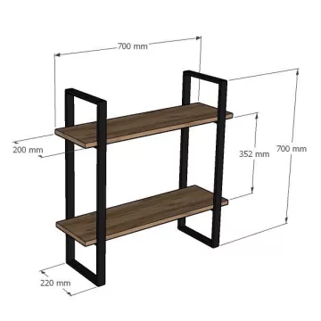 Полица Buba - Sapphire Oak, Black