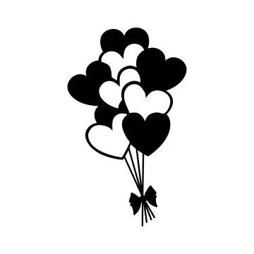 Метална ѕидна декорација Balloons - Black