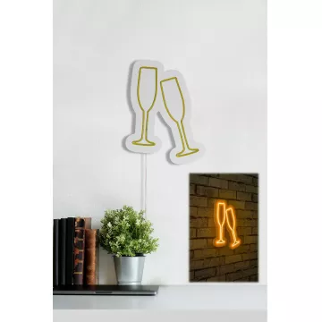 Ѕидна LED декорација Champagne Glasses - Yellow