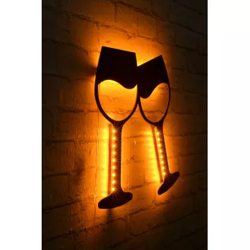 Ѕидна LED декорација Wine Glasses - Yellow