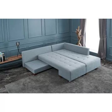 Софа Manama Corner Sofa Bed Right - Light Blue