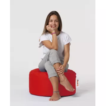 Bean Bag Round Pouf - Red