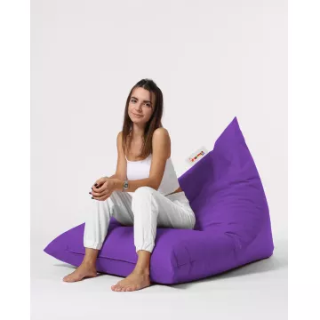 Bean Bag Pyramid Big Bed Pouf - Purple