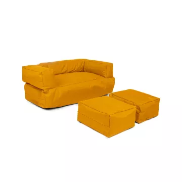 Bean Bag Kids Double Seat Pouf - Orange