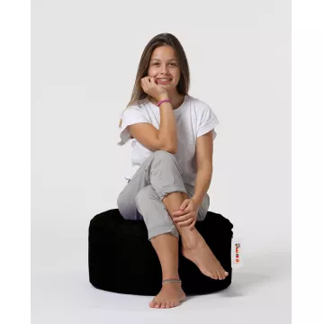 Bean Bag Round Pouf - Black