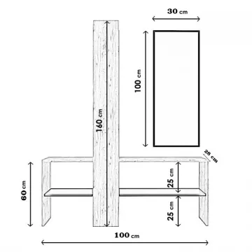 Закачалка Aynalı Portmanto Aurora L1302