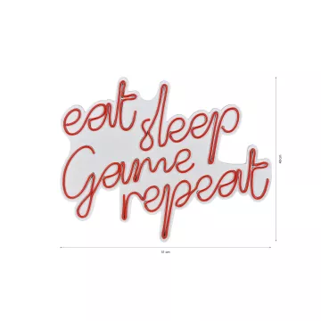 Ѕидна LED декорација eat sleep game repeat - red