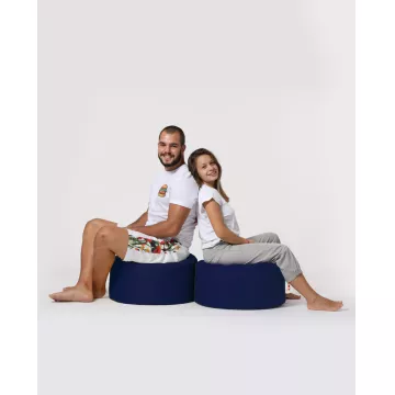 Bean Bag Round Pouf - Dark Blue