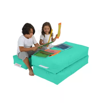 Bean Bag Kids Double Seat Pouf - Turquoise