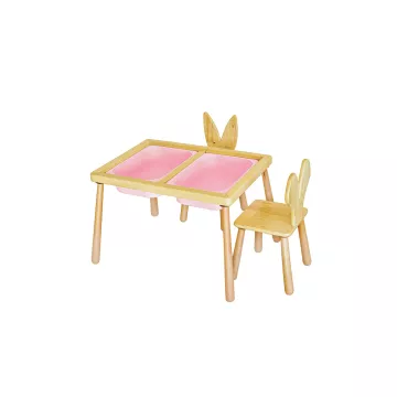 Table and 2 Chairs - Pink