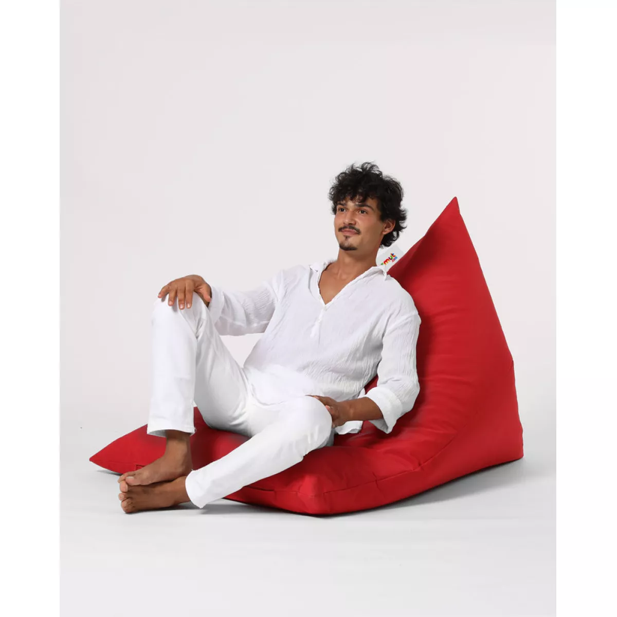 Bean Bag Pyramid Big Bed Pouf - Red