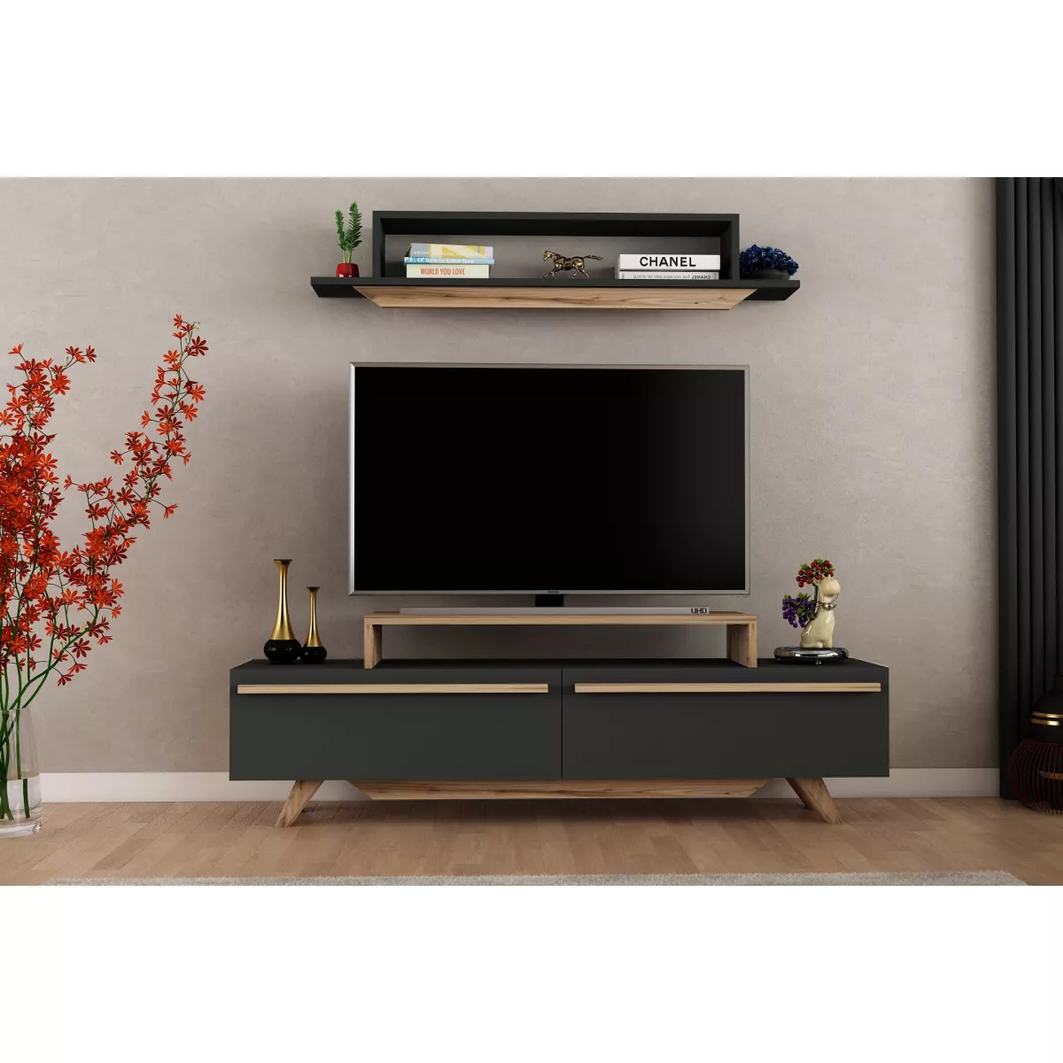 ТВ Комода Harmony Unit - Oak, Anthracite