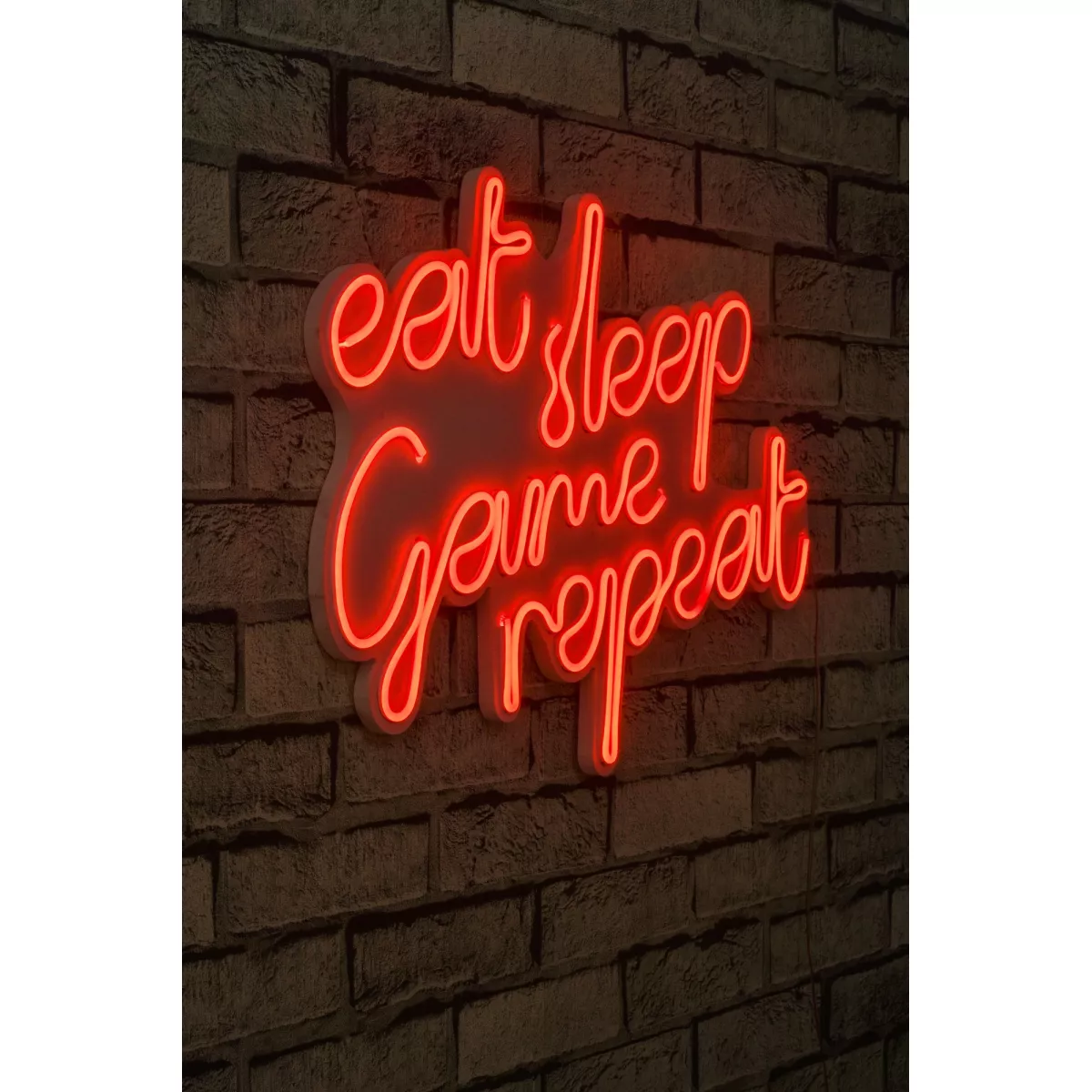 Ѕидна LED декорација eat sleep game repeat - red