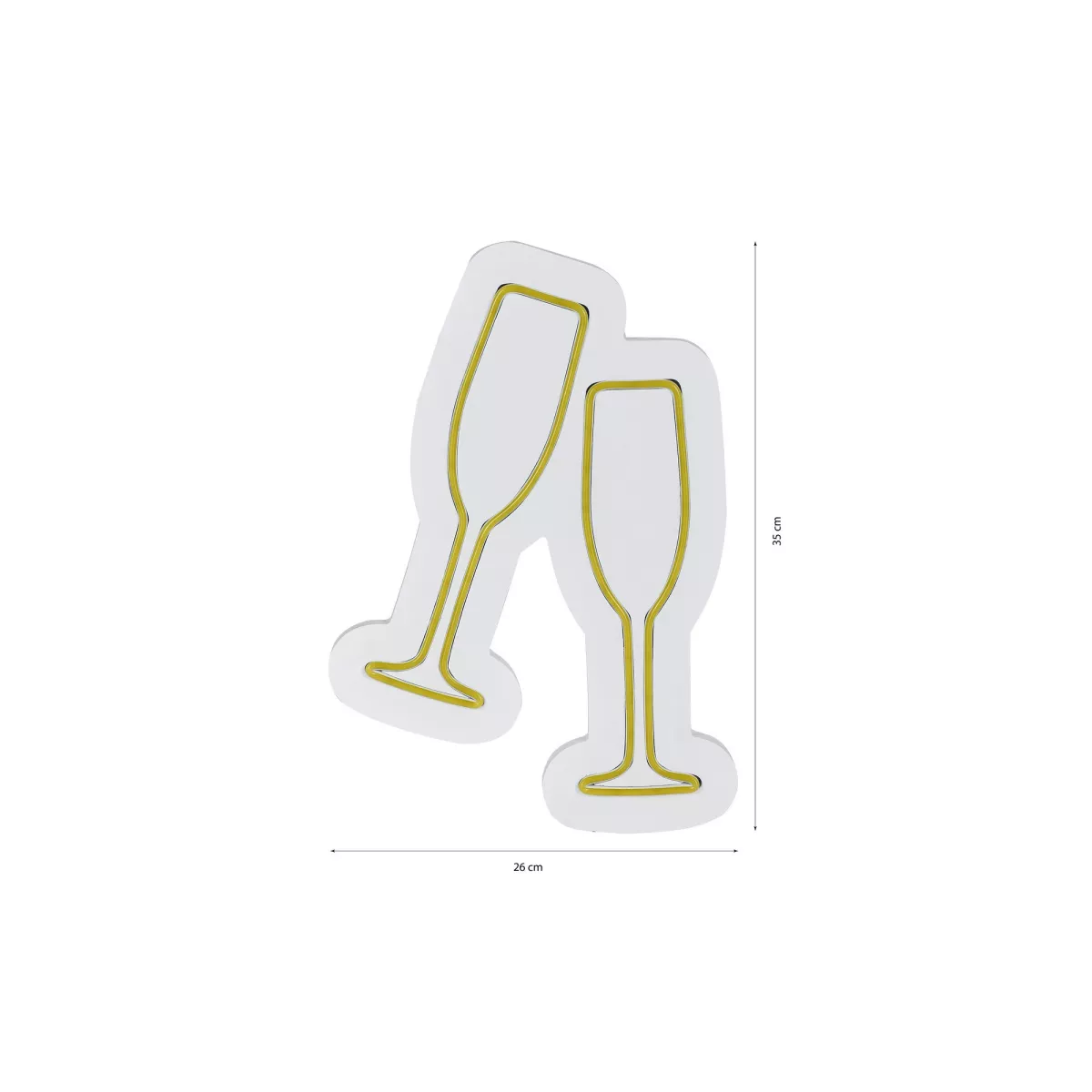 Ѕидна LED декорација Champagne Glasses - Yellow