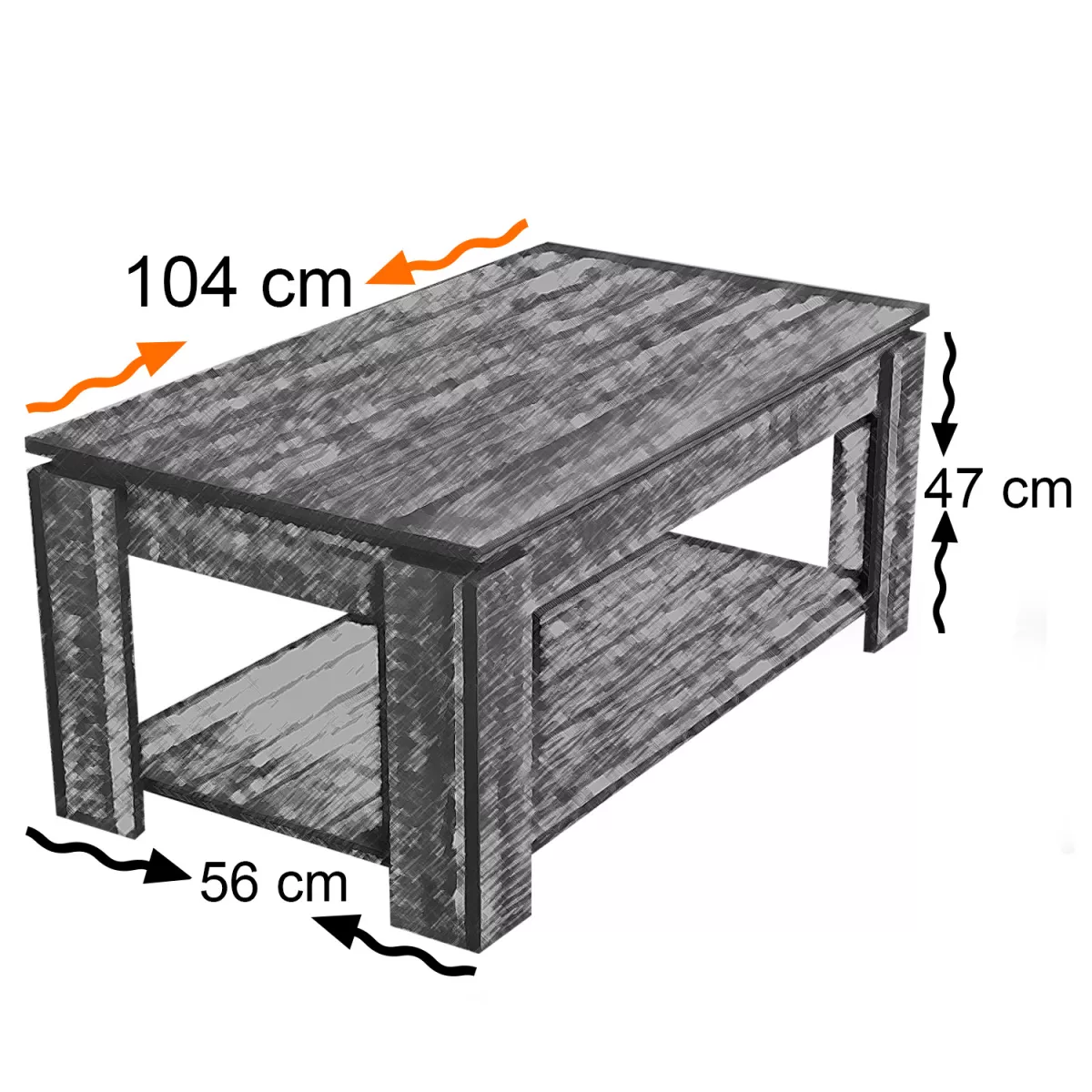 Клуб маса Shelf - Walnut