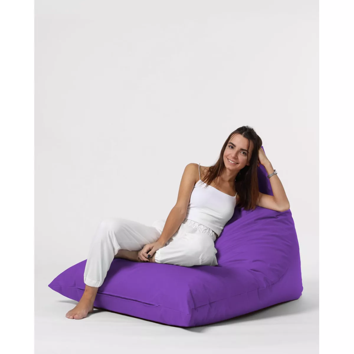 Bean Bag Pyramid Big Bed Pouf - Purple