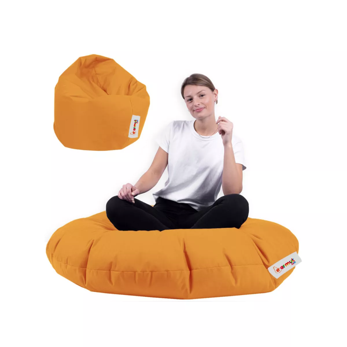 Bean Bag Iyzi 100 Cushion Pouf - Orange