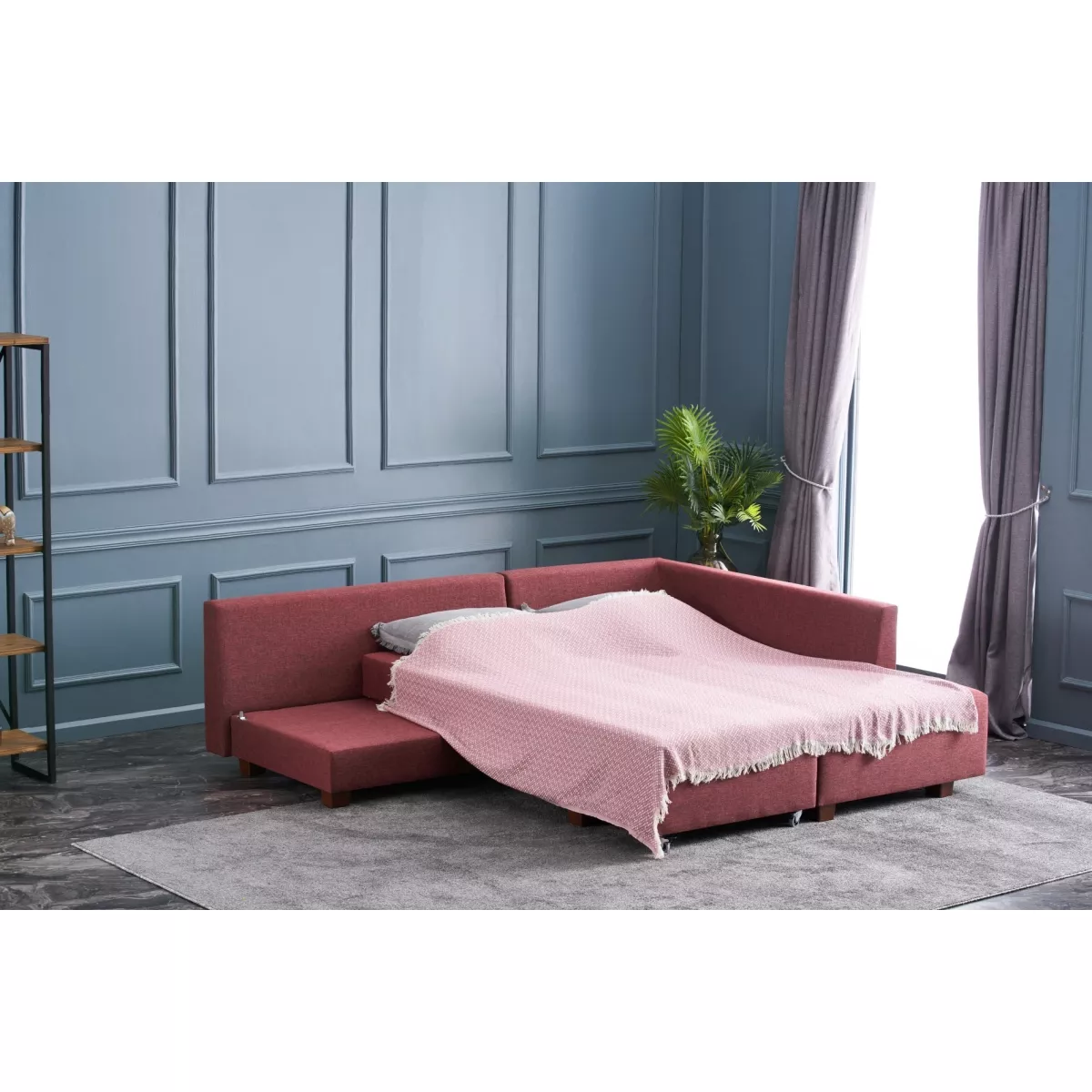 Софа Manama Corner Sofa Bed Right - Claret Red