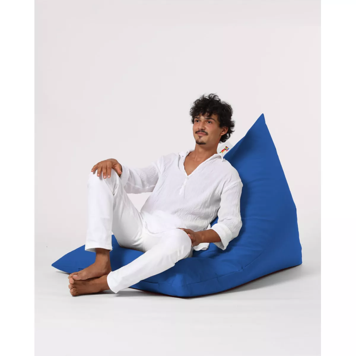 Bean Bag Pyramid Big Bed Pouf - Blue