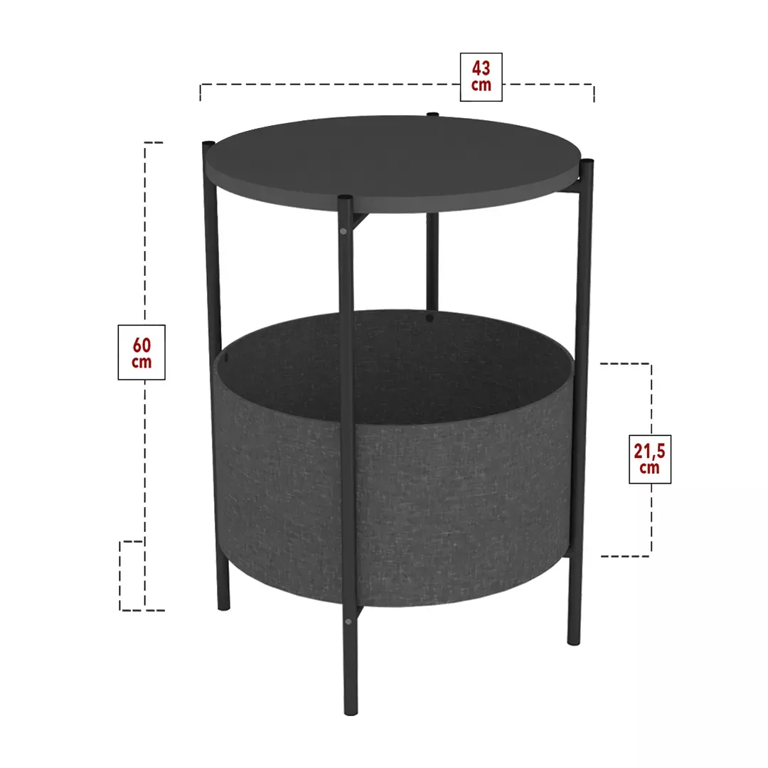 Помошна масичка CIRCLE антрацит