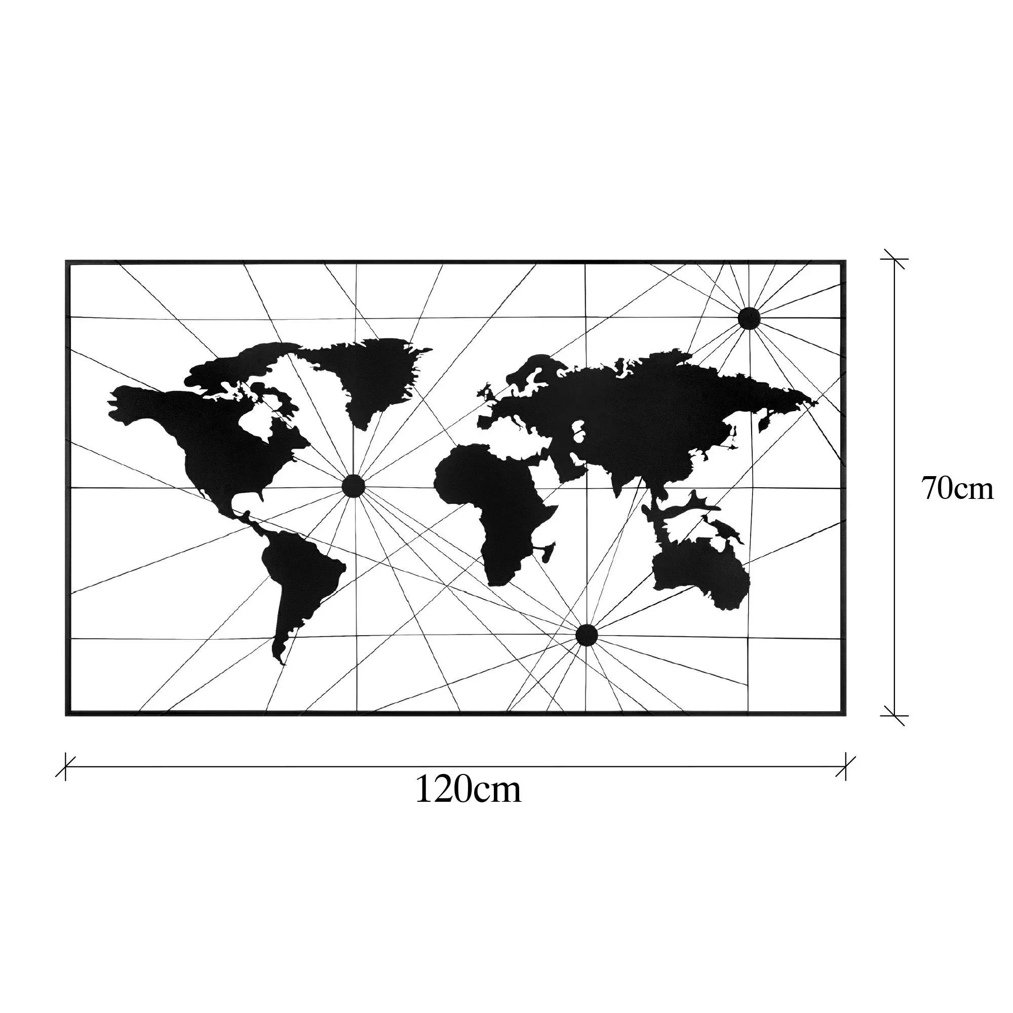 Метален ѕиден украс World map 05 