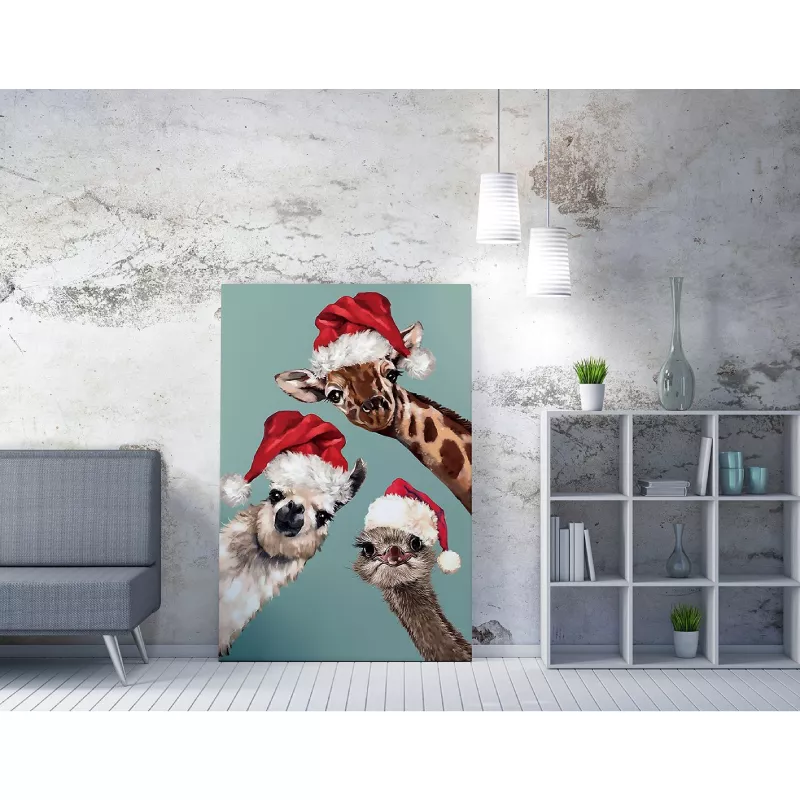 Слика Animals with Christmas hats