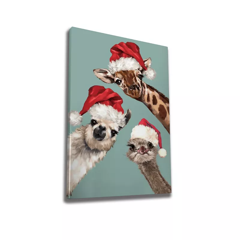 Слика Animals with Christmas hats