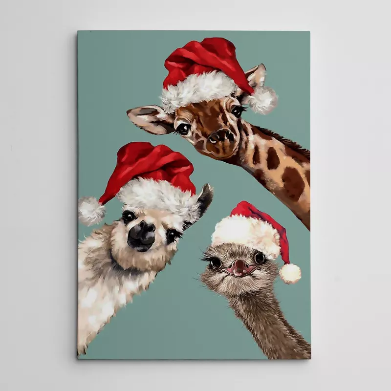 Слика Animals with Christmas hats