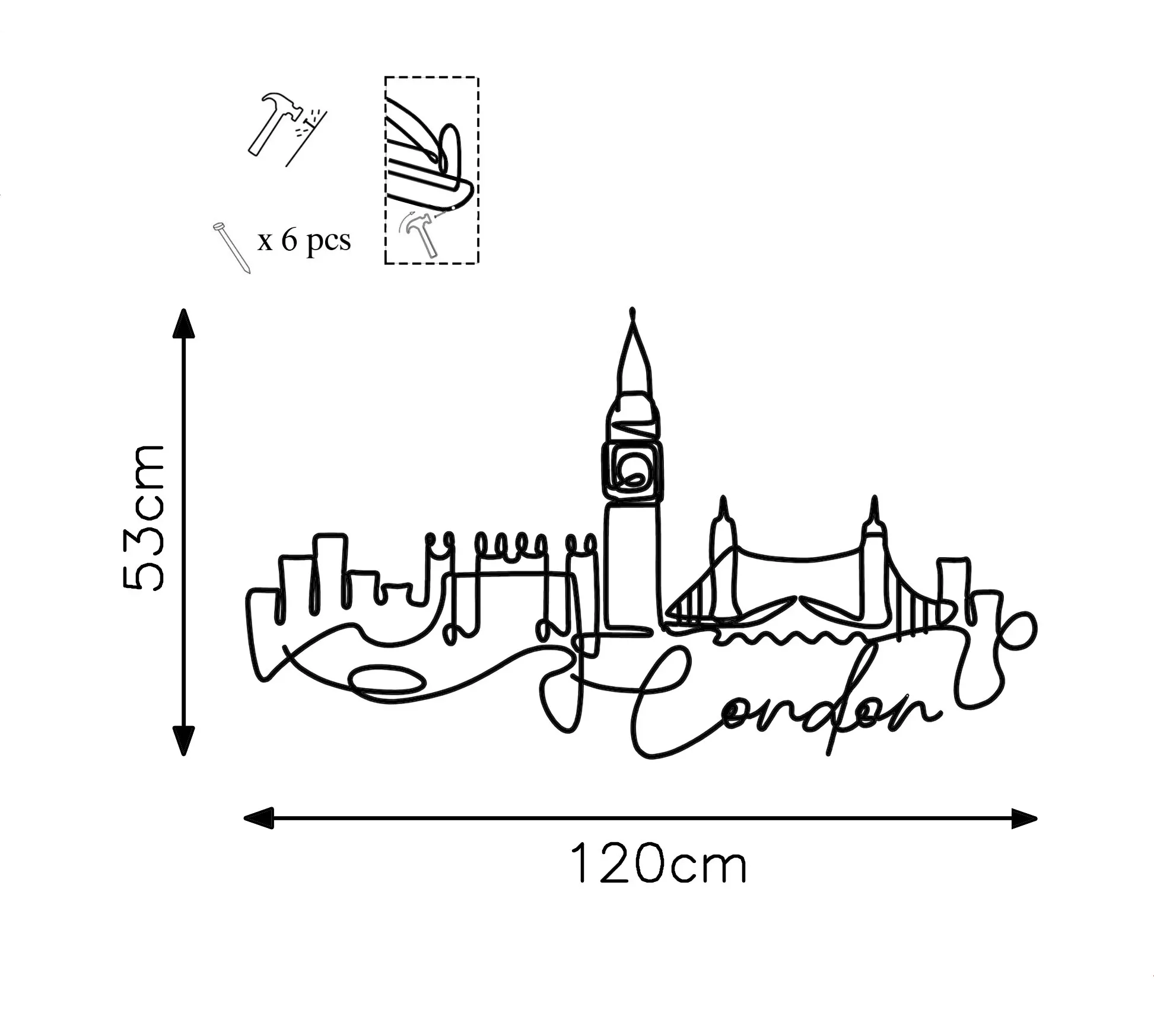 Метален ѕиден украс London