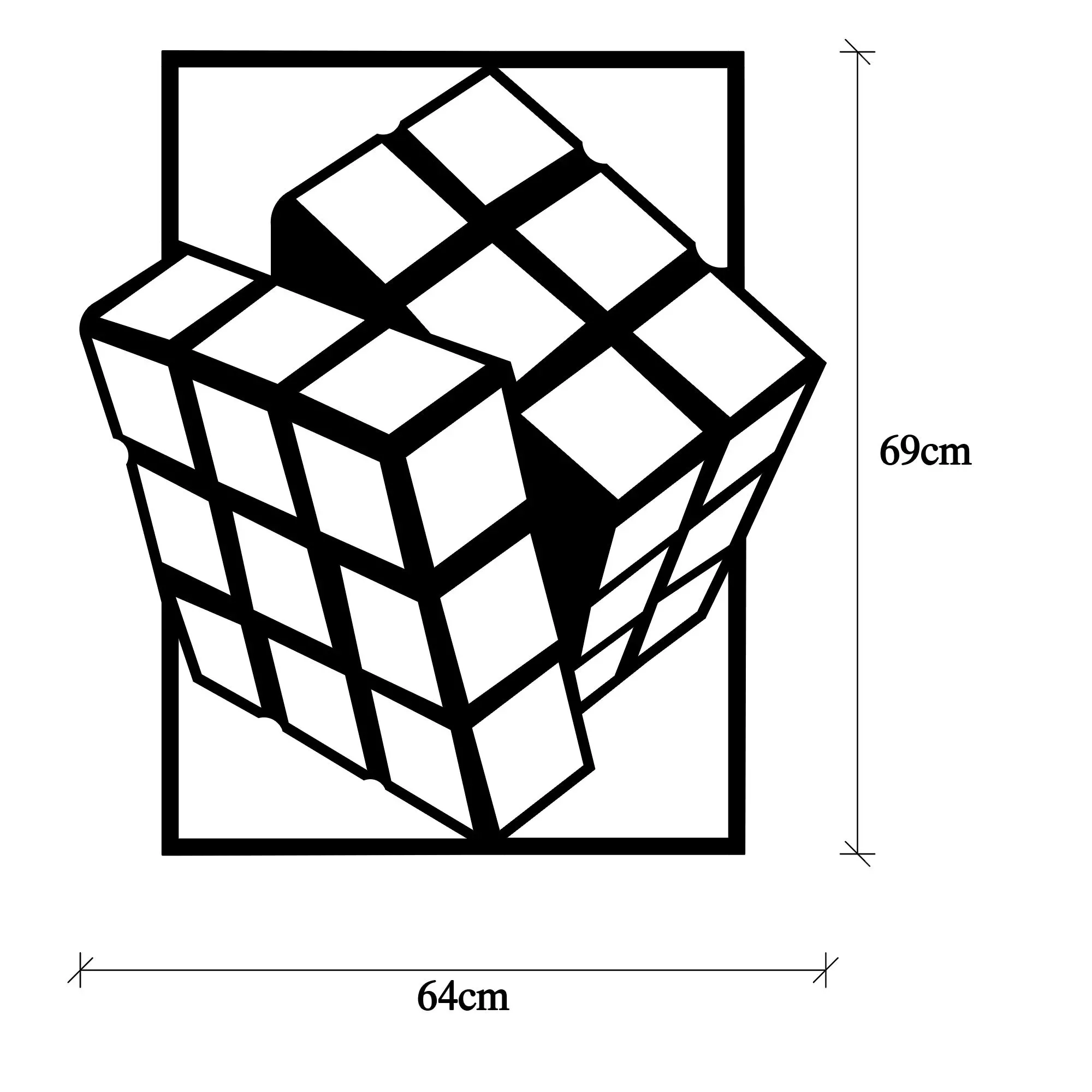 Метален ѕиден украс Rubik's Cube