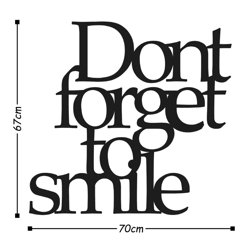  Метален ѕиден украс Dont Forget To Smil - 