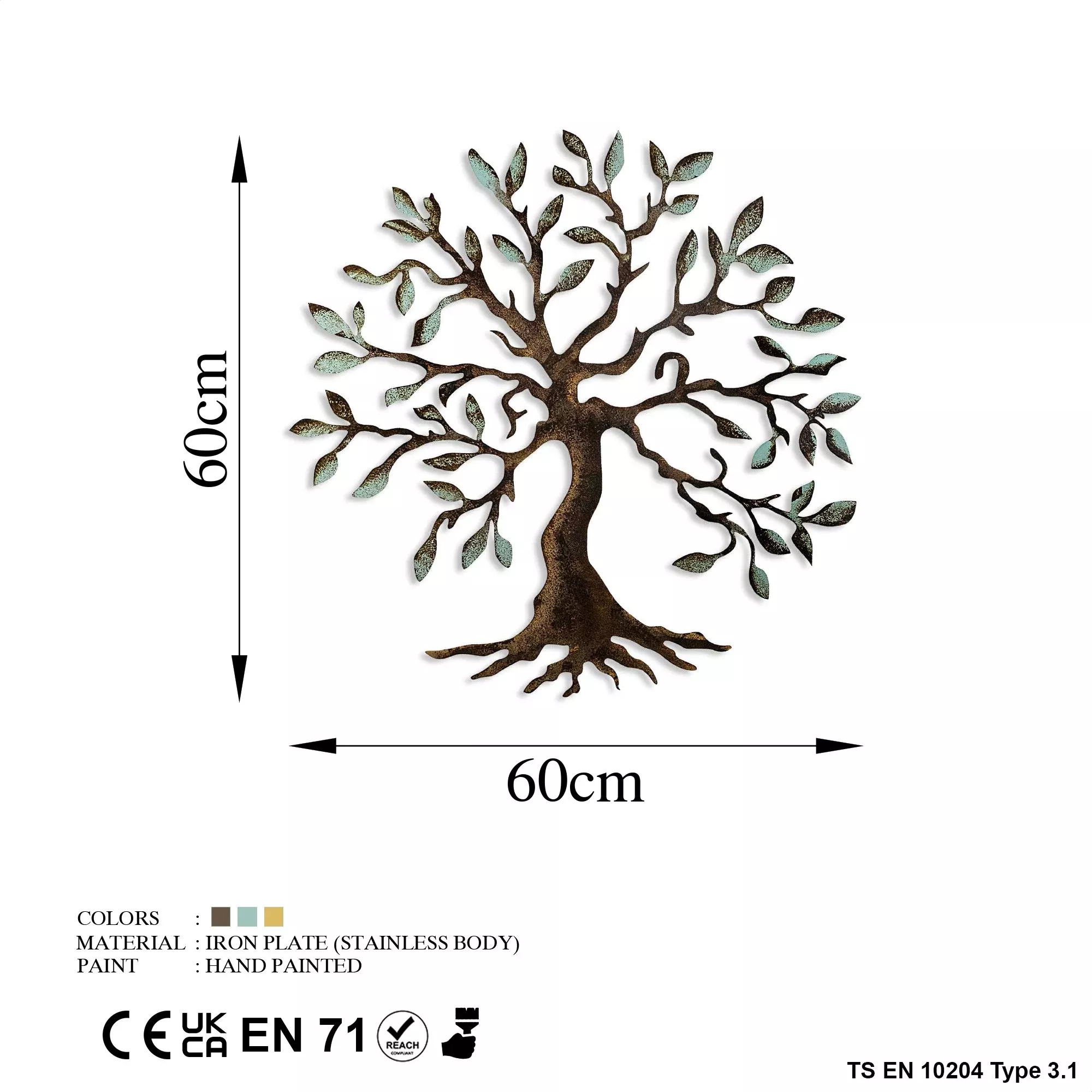 Метален ѕиден украс Tree 01