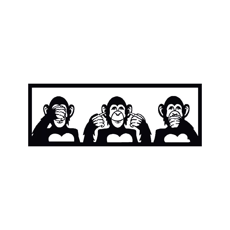 Метална ѕидна декорација Three Monkeys