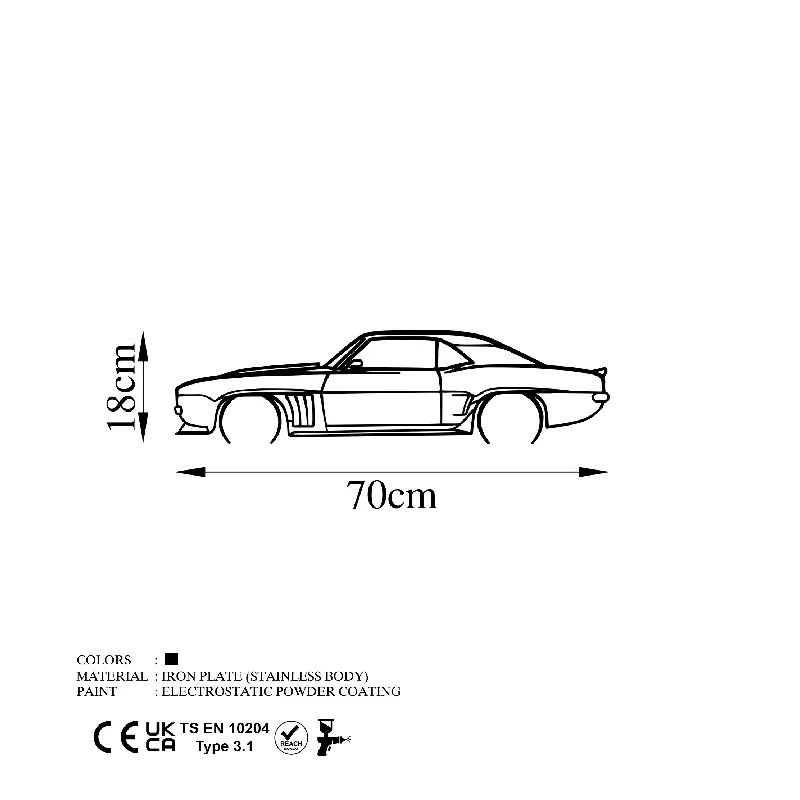 Метален ѕиден украс Camaro Silhouette 