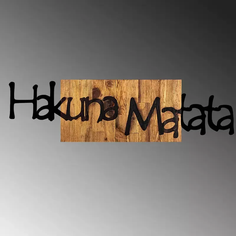 Метален ѕиден украс Hakuna Matata Wood