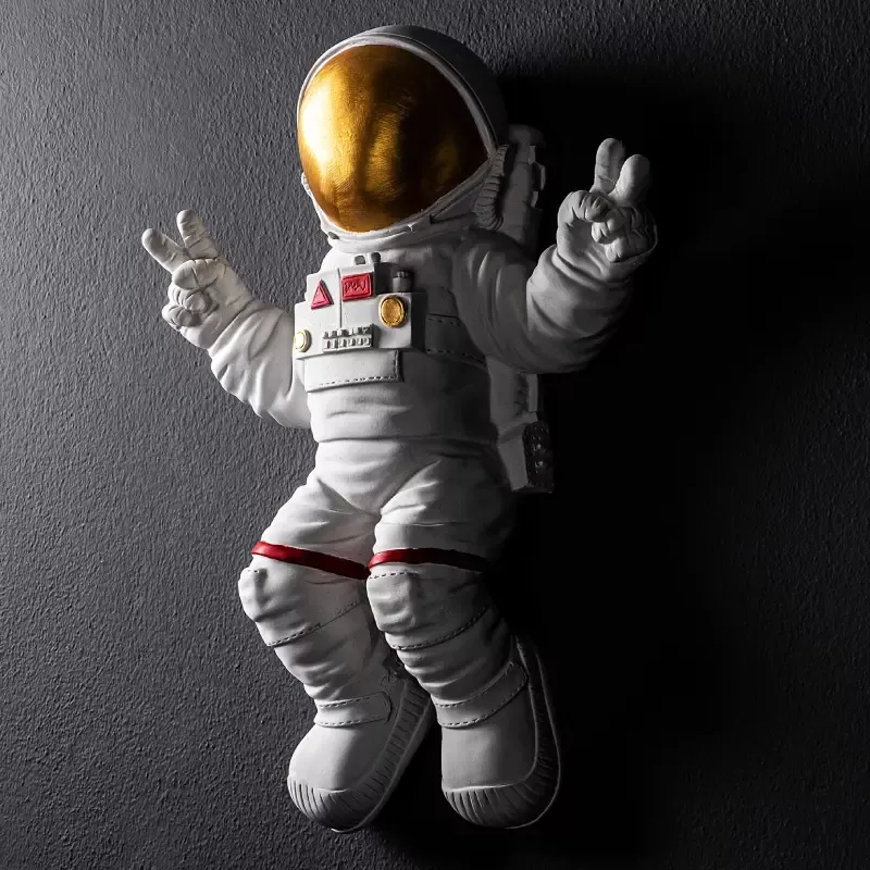 Ѕиден украс Peace Sign Astronaut White-Gold